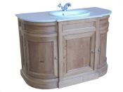 Meuble de salle bain Arrondi  en Bois Massif Chêne  | 125 cm