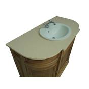 Meuble de salle bain Arrondi  en Bois Massif Chêne  | 125 cm