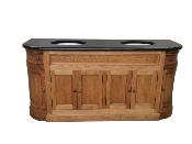 Meuble Salle de bain chêne Arrondi 6 Portes Kingston | 180