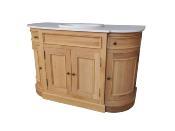 Meuble de Salle de bain Arrondi en Bois de Chêne / 140 cm 