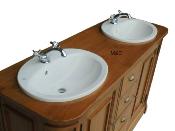 Meuble salle de Bain Monaco Plateau Bois Massif | 150