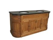 Meuble Salle de bain chêne  massif Arrondi Kingston | 180 cm long