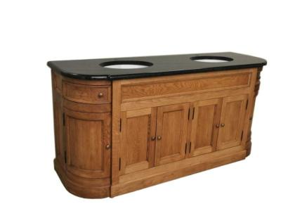 Meuble Salle de bain chêne Arrondi 6 Portes Kingston | 180