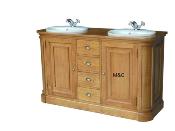 Meuble salle de Bain Monaco Plateau Bois Massif | 150