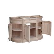 Meuble de salle bain Arrondi  en Bois Massif Chêne  | 125 cm