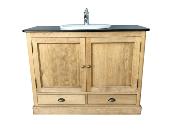 Meuble salle de Bain Bois Massif Hampton | 120 cm long