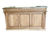 Comptoir Bar SUISSE en Bois Massif Double Plateau Inox | 190 cm 