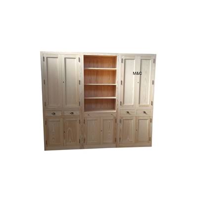 Bibliotheque Pin Massif Brut