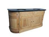 Meuble Double Vasque Arrondi en Bois | Cabourg 190