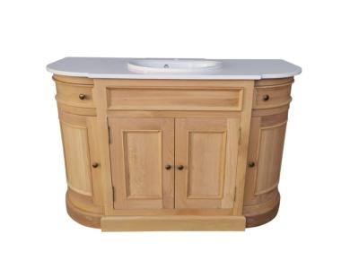 Meuble de Salle de bain Arrondi en Bois de Chêne / 140 cm 