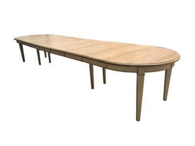 Table ronde en bois de chêne   Extensible : 20 personnes  |7 Rallonges