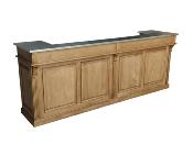 Comptoir de Bar Suisse en Bois Massif / Double plateau Inox | 280 cm