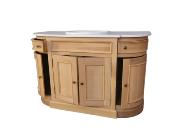 Meuble de Salle de bain Arrondi en Bois de Chêne / 140 cm 