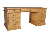 Bureau Ministre en Bois Massif   9 Tiroirs  Camille | 170