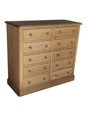 Commode Hampton 10 Tiroirs  En Bois Massif | 110