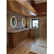 Meuble Salle de bain Monaco en Bois de Chêne | 240 long