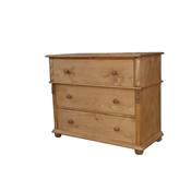 commode 3 tiroirs en Pin Massif pieds boules
