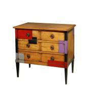 Commode 3 Tiroirs Classique en Bois Merisier | 95