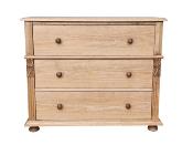 commode 3 tiroirs en Pin Massif pieds boules