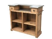 Petit BAR Suisse  en bois 120 cm / Plateau Inox 