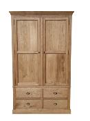 Armoire en Chene Massif 2 Portes et 4 Tiroirs Style Campagne | 135