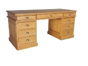 Bureau Ministre en Bois Massif   9 Tiroirs  Camille | 170