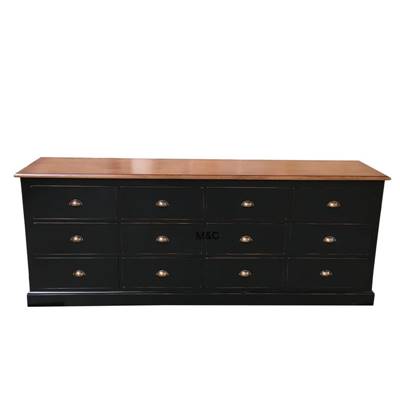 Commode 12 Tiroirs 220 long Plateau Chêne