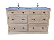 Meuble de salle de Bain Cardiff 4 Tiroirs en pin massif  | 141