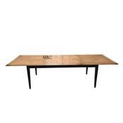 Table en chêne avec rallonge portefeuille | Extensible