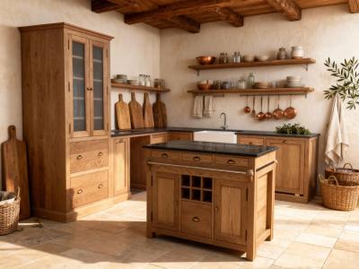 Cuisine Campagne Chic en Chêne | Sur Mesure