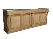 Comptoir de Bar Suisse en Bois Massif / Double plateau Inox | 280 cm