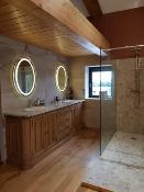 Meuble Salle de bain Monaco en Bois de Chêne | 240 long