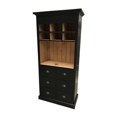 Bibliotheque rangement en Pin 6 Tiroirs