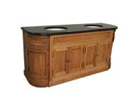 Meuble Salle de bain chêne Arrondi 6 Portes Kingston | 180