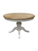 Table Ronde Pied Central Bois Chêne Massif Extensible |120