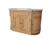 Meuble de Salle de bain Arrondi en Bois de Chêne / 140 cm 