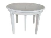 Table Ronde Extensible en Bois de 3 Rallonges | Blanc