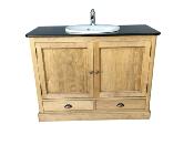 Meuble salle de Bain Bois Massif Hampton | 120 cm long