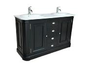 Meuble Salle de Bain Monaco 150  en Pin  Classique Chic | plateau Krion Blanc