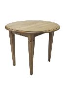  Table ronde de 90 Extensible en Chêne à Volets | 2 Allonges 