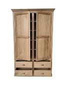 Armoire en Chene Massif 2 Portes et 4 Tiroirs Style Campagne | 135