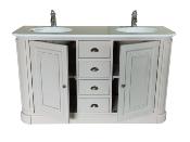 Meuble Salle de Bain Monaco en bois 150| 2 Vasques à Coller 