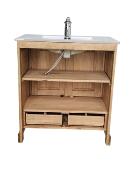 Meuble salle de Bain Chester 80 en Pin Ciré