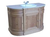 Meuble de salle bain Arrondi  en Bois Massif Chêne  | 125 cm