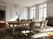 Table ronde en bois de chêne   Extensible : 20 personnes  |7 Rallonges